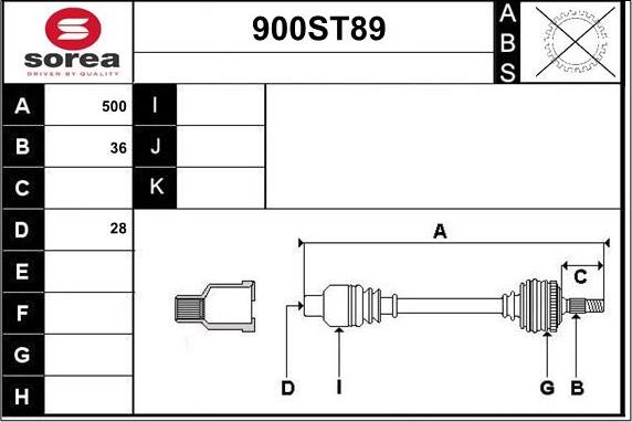 STARTCAR 900ST89 - Arbre de transmission cwaw.fr