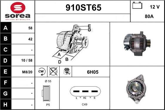 STARTCAR 910ST65 - Alternateur cwaw.fr