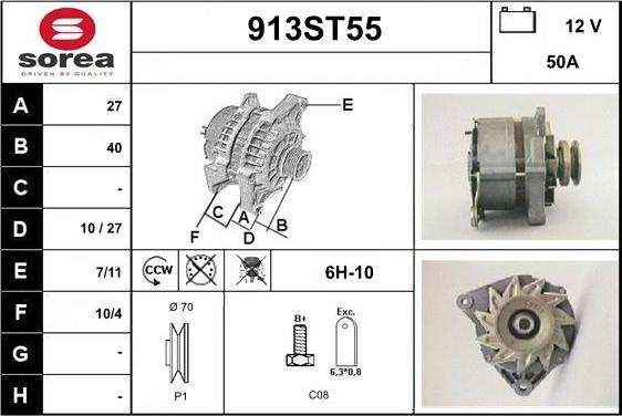 STARTCAR 913ST55 - Alternateur cwaw.fr