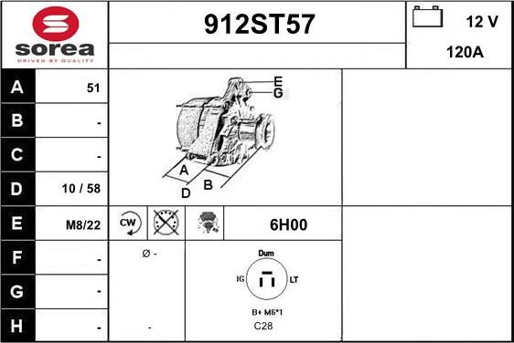 STARTCAR 912ST57 - Alternateur cwaw.fr