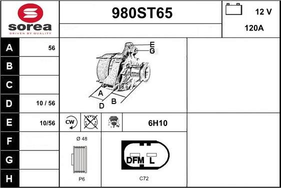 STARTCAR 980ST65 - Alternateur cwaw.fr