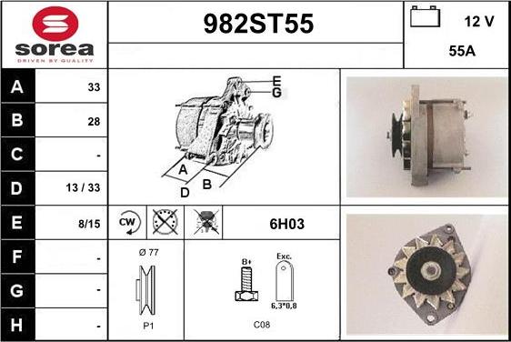 STARTCAR 982ST55 - Alternateur cwaw.fr