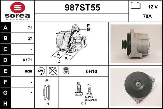 STARTCAR 987ST55 - Alternateur cwaw.fr