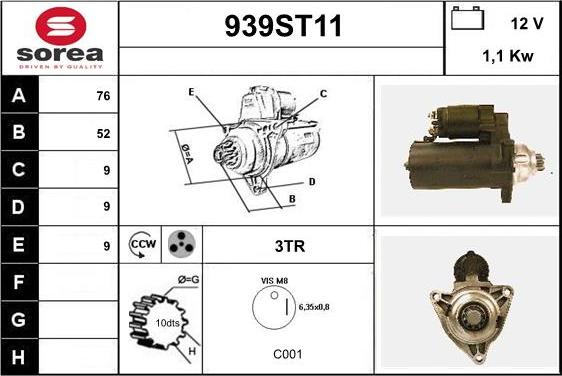 STARTCAR 939ST11 - Démarreur cwaw.fr