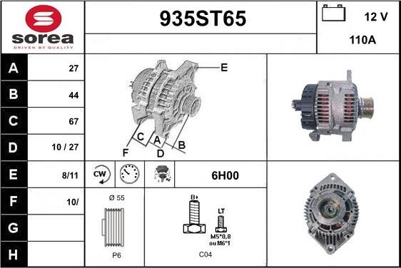 STARTCAR 935ST65 - Alternateur cwaw.fr