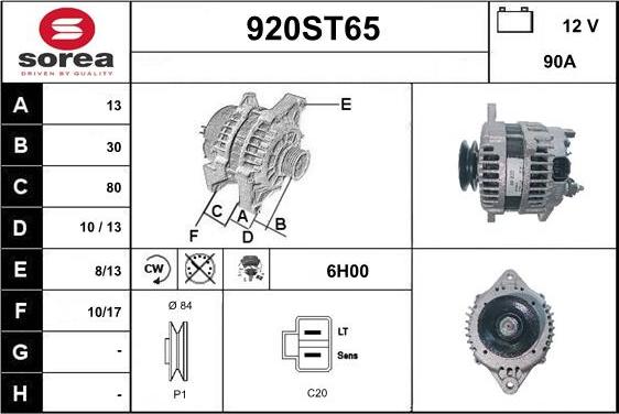 STARTCAR 920ST65 - Alternateur cwaw.fr