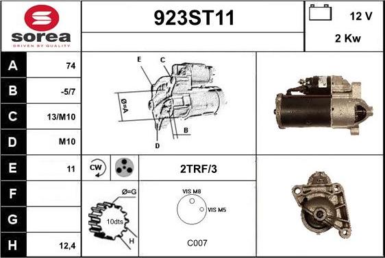 STARTCAR 923ST11 - Démarreur cwaw.fr