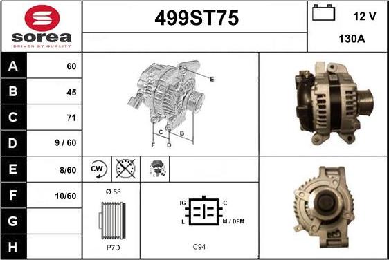 STARTCAR 499ST75 - Alternateur cwaw.fr