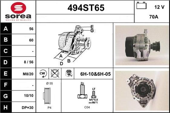 STARTCAR 494ST65 - Alternateur cwaw.fr