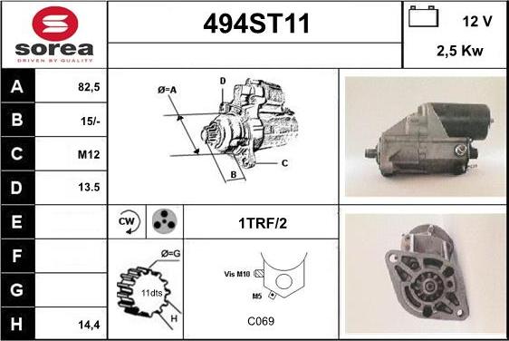 STARTCAR 494ST11 - Démarreur cwaw.fr