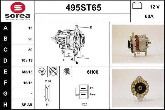 STARTCAR 495ST65 - Alternateur cwaw.fr