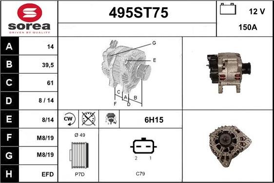 STARTCAR 495ST75 - Alternateur cwaw.fr