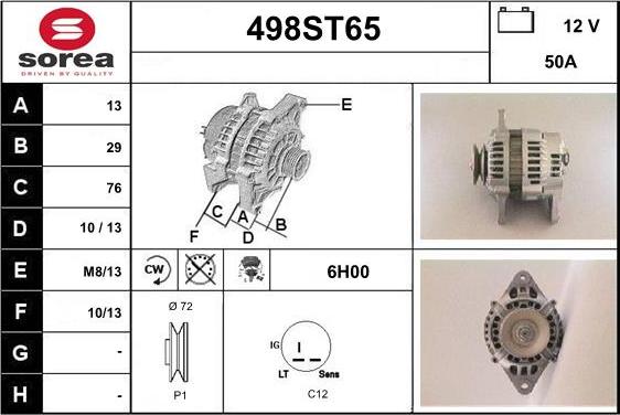 STARTCAR 498ST65 - Alternateur cwaw.fr