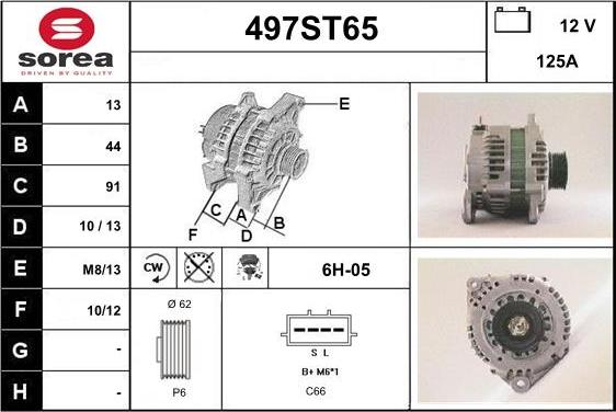 STARTCAR 497ST65 - Alternateur cwaw.fr