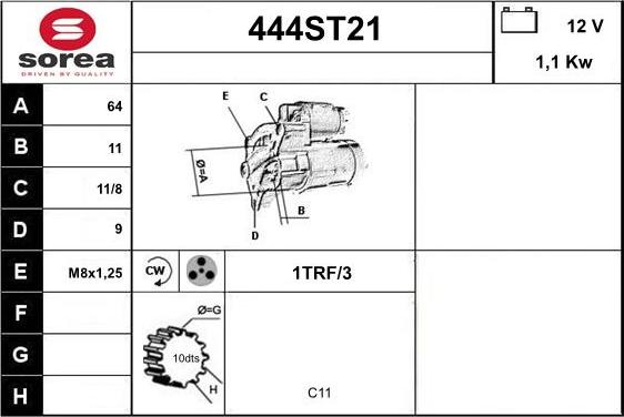 STARTCAR 444ST21 - Démarreur cwaw.fr