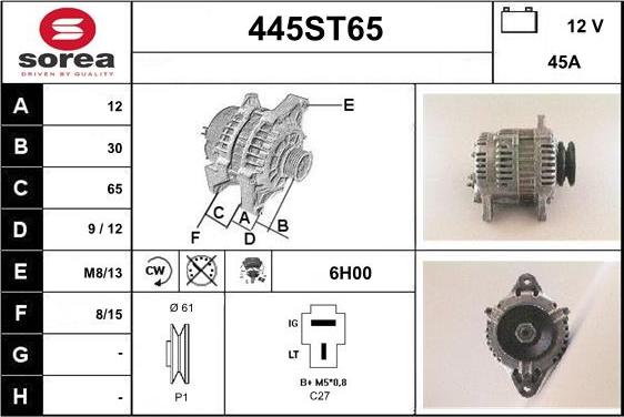 STARTCAR 445ST65 - Alternateur cwaw.fr