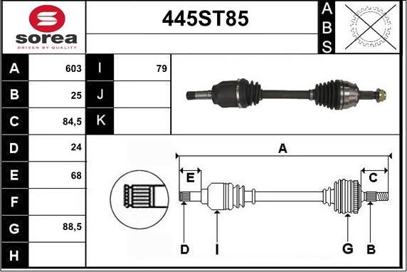 STARTCAR 445ST85 - Arbre de transmission cwaw.fr