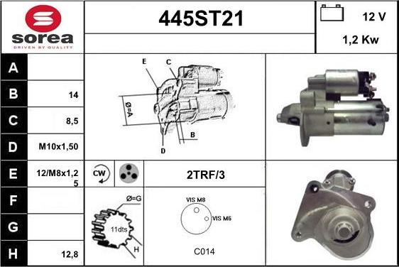 STARTCAR 445ST21 - Démarreur cwaw.fr