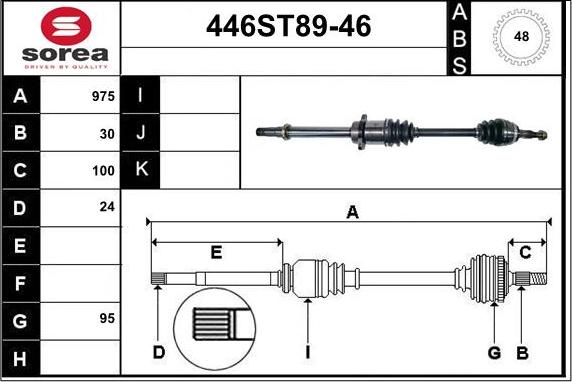 STARTCAR 446ST89-46 - Arbre de transmission cwaw.fr