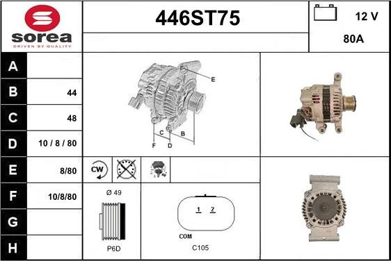 STARTCAR 446ST75 - Alternateur cwaw.fr