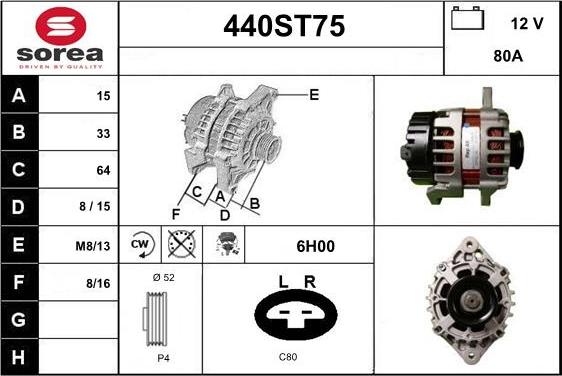 STARTCAR 440ST75 - Alternateur cwaw.fr