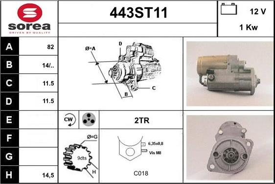 STARTCAR 443ST11 - Démarreur cwaw.fr