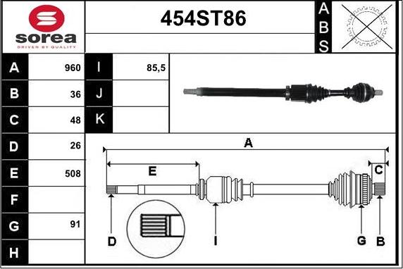 STARTCAR 454ST86 - Arbre de transmission cwaw.fr