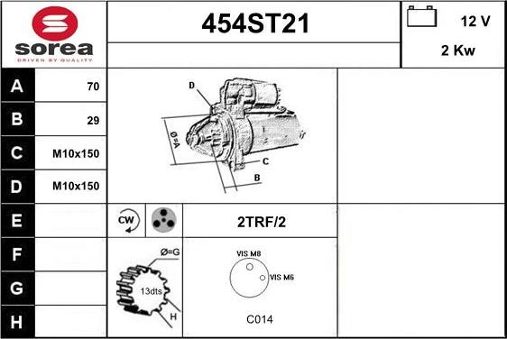 STARTCAR 454ST21 - Démarreur cwaw.fr