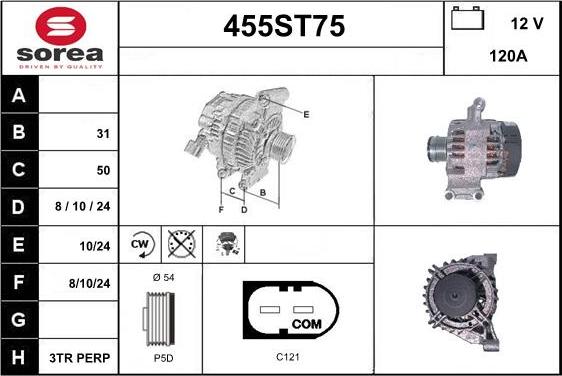 STARTCAR 455ST75 - Alternateur cwaw.fr