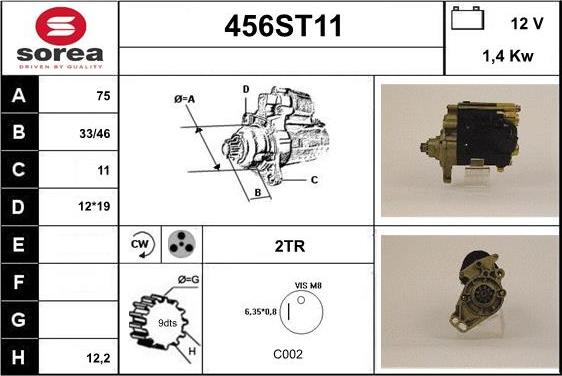 STARTCAR 456ST11 - Démarreur cwaw.fr