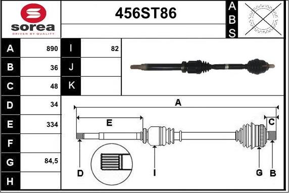 STARTCAR 456ST86 - Arbre de transmission cwaw.fr