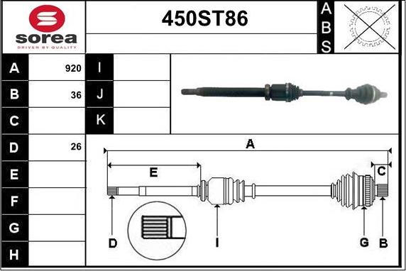 STARTCAR 450ST86 - Arbre de transmission cwaw.fr