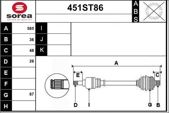 STARTCAR 451ST86 - Arbre de transmission cwaw.fr