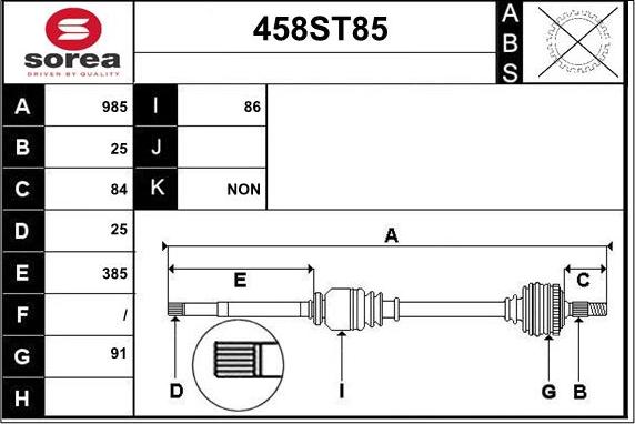 STARTCAR 458ST85 - Arbre de transmission cwaw.fr