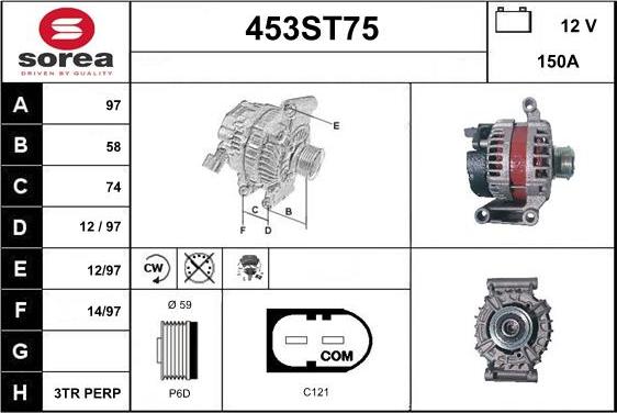 STARTCAR 453ST75 - Alternateur cwaw.fr