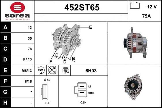 STARTCAR 452ST65 - Alternateur cwaw.fr