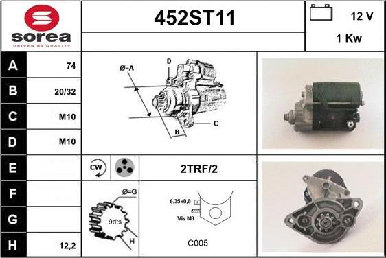 STARTCAR 452ST11 - Démarreur cwaw.fr