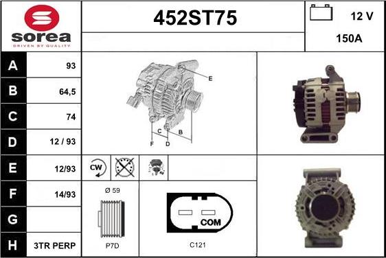 STARTCAR 452ST75 - Alternateur cwaw.fr