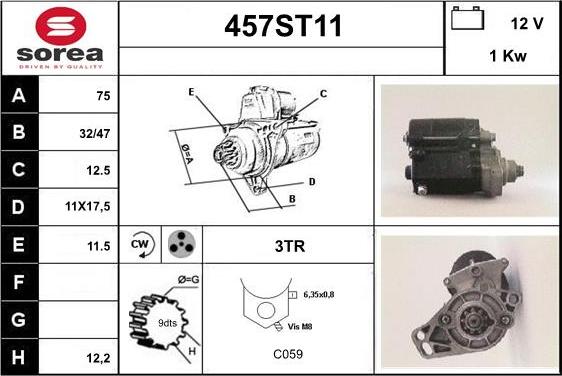 STARTCAR 457ST11 - Démarreur cwaw.fr