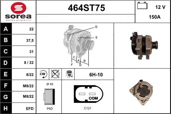 STARTCAR 464ST75 - Alternateur cwaw.fr