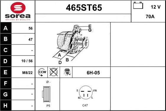 STARTCAR 465ST65 - Alternateur cwaw.fr