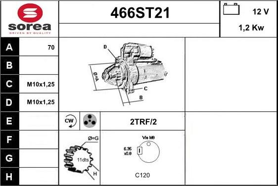 STARTCAR 466ST21 - Démarreur cwaw.fr