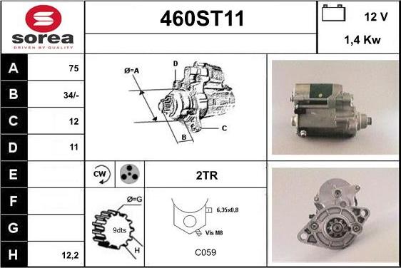 STARTCAR 460ST11 - Démarreur cwaw.fr