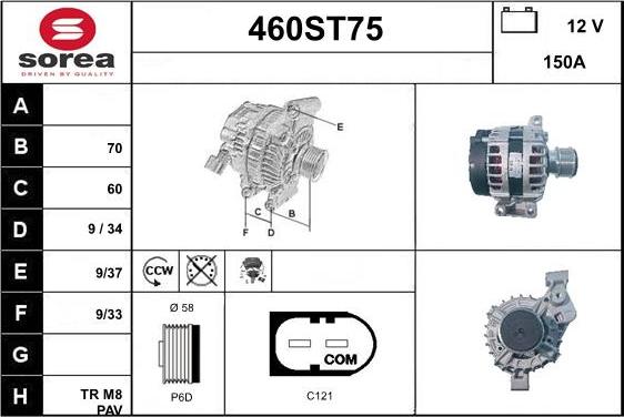 STARTCAR 460ST75 - Alternateur cwaw.fr