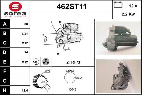 STARTCAR 462ST11 - Démarreur cwaw.fr