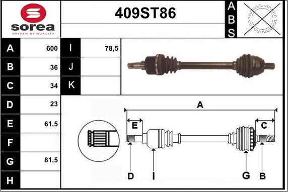 STARTCAR 409ST86 - Arbre de transmission cwaw.fr