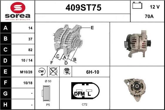 STARTCAR 409ST75 - Alternateur cwaw.fr