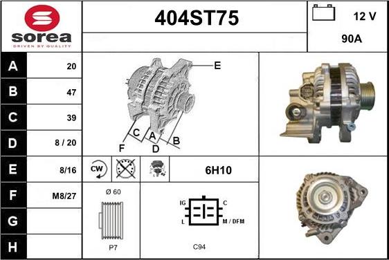 STARTCAR 404ST75 - Alternateur cwaw.fr