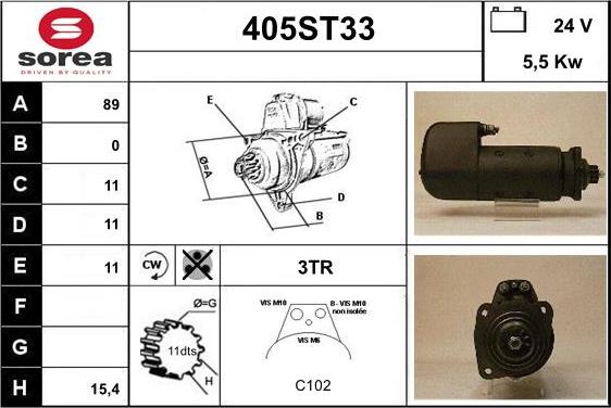 STARTCAR 405ST33 - Démarreur cwaw.fr