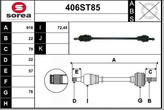 STARTCAR 406ST85 - Arbre de transmission cwaw.fr